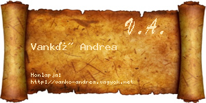 Vankó Andrea névjegykártya