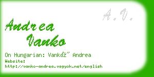 andrea vanko business card